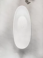 Freestanding Asymmetry Double Slipper Bathtub, Solid Surface Tub