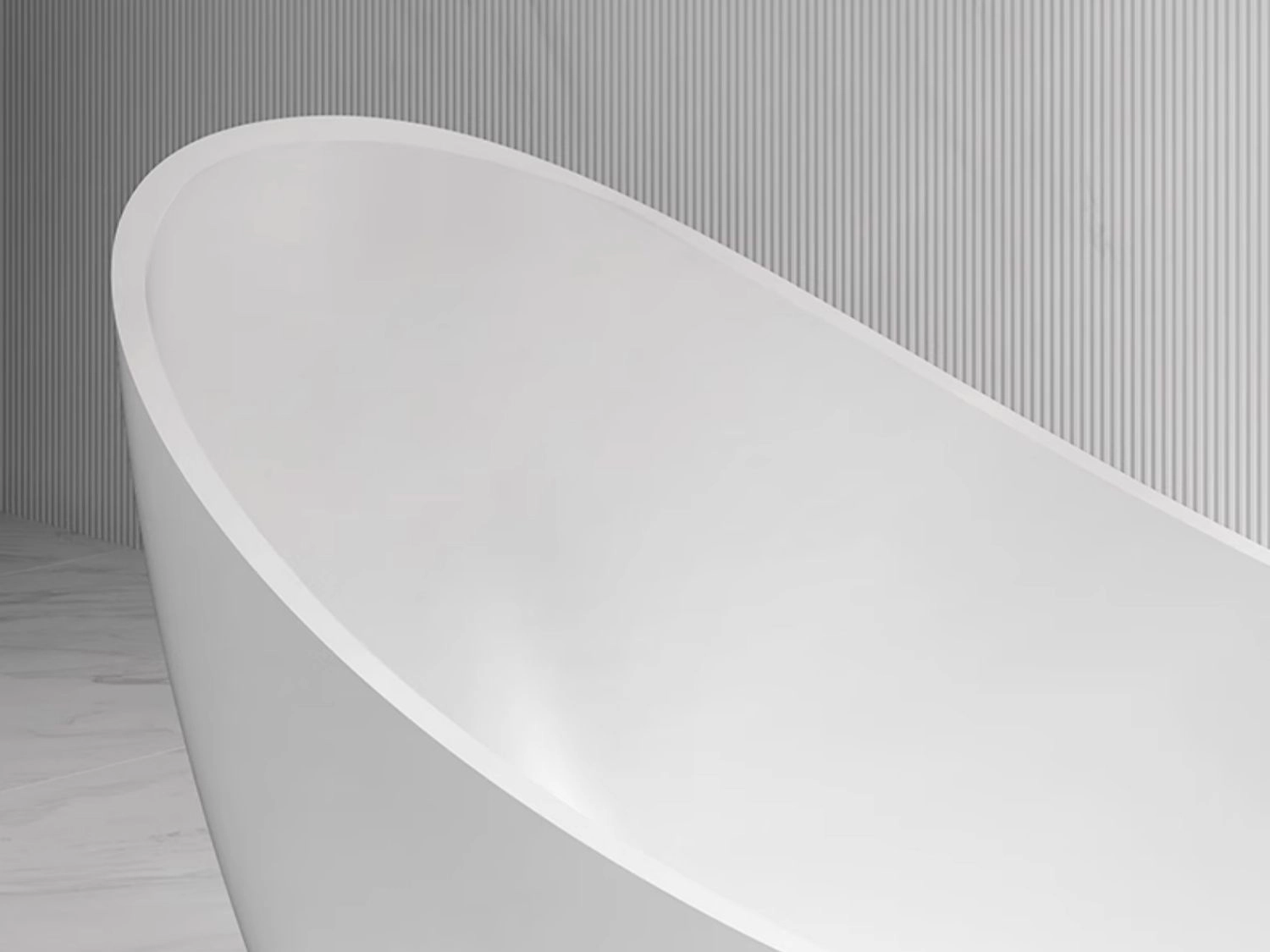 Spacious backrest design of this double slipper bathtub.