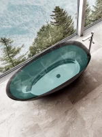 Freestanding Transparent Resin Tub