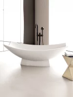 Hammock Boat Shape Solid Surface Bathtub