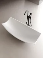 Hammock Boat Shape Solid Surface Bathtub