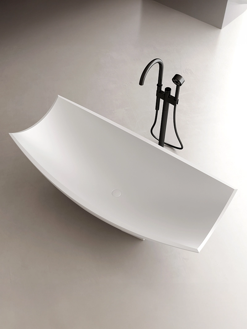 Hammock Boat Shape Solid Surface Bathtub