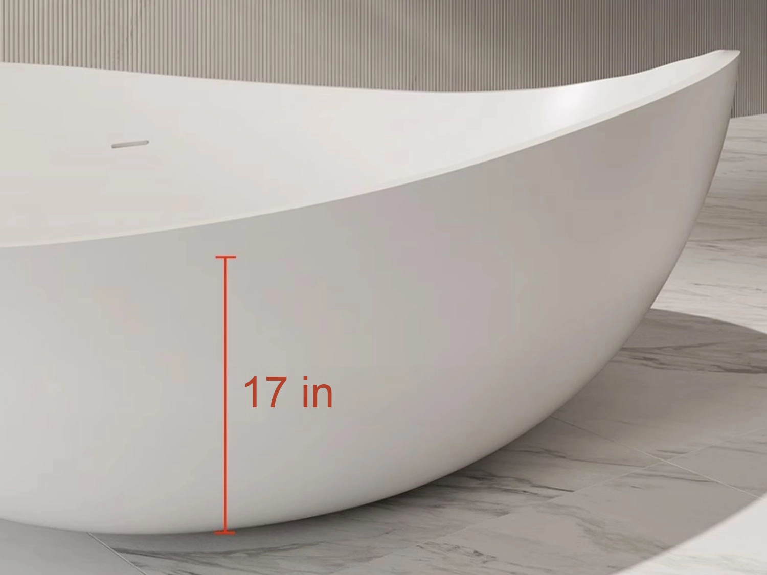 Special-shaped Freestanding Solid Surface Tub - 17in Deep soak