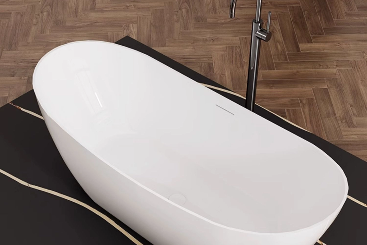 Acrylic Double Slipper Bathtub - Acrylic non-porous surface - easy to clean