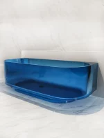 Back to Wall Blue Transparent Bathtub