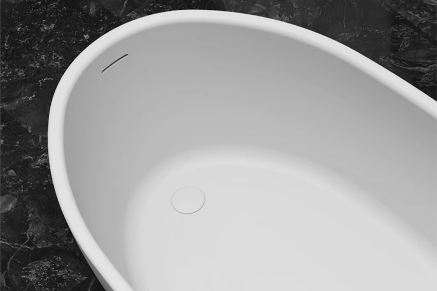 Luxury PMMA Solid Surface Bathtub with Overflow and Pop-up Drain