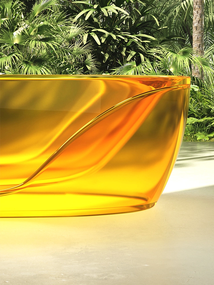 Luxury Transparent Yellow Bathtub