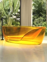 Luxury Transparent Yellow Bathtub