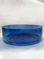 Transparent Blue Round Bathtub