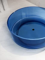 Transparent Blue Round Bathtub