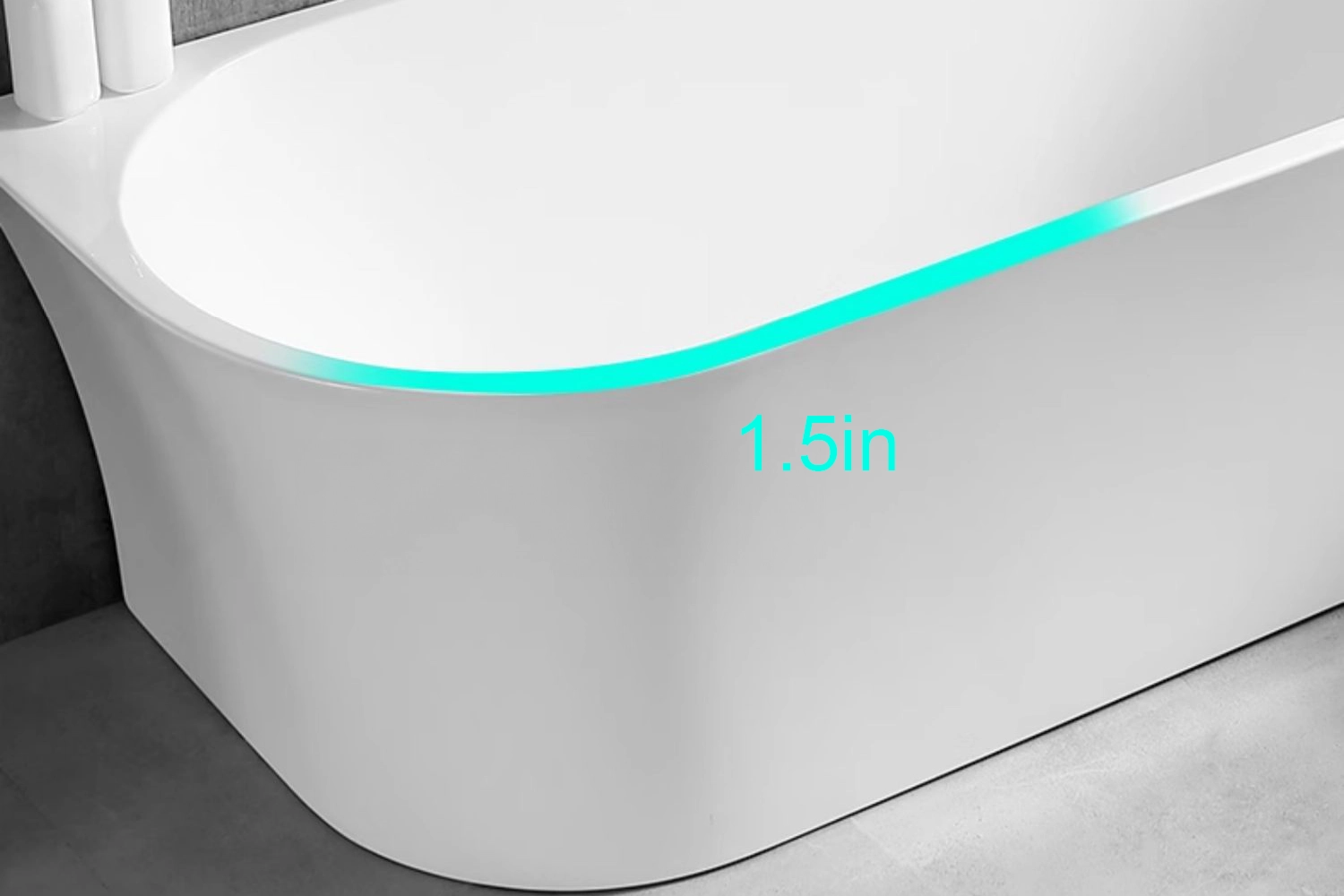 White Acrylic Corner Bathtub - Thick edge offer great thermal insulation performance