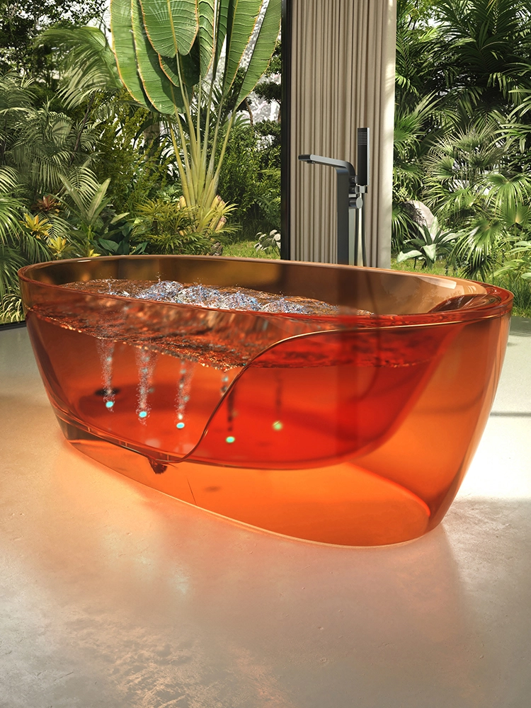 Brown Transparent Air Massage Bathtub