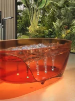 Brown Transparent Air Massage Bathtub