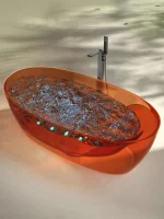 Brown Transparent Air Massage Bathtub