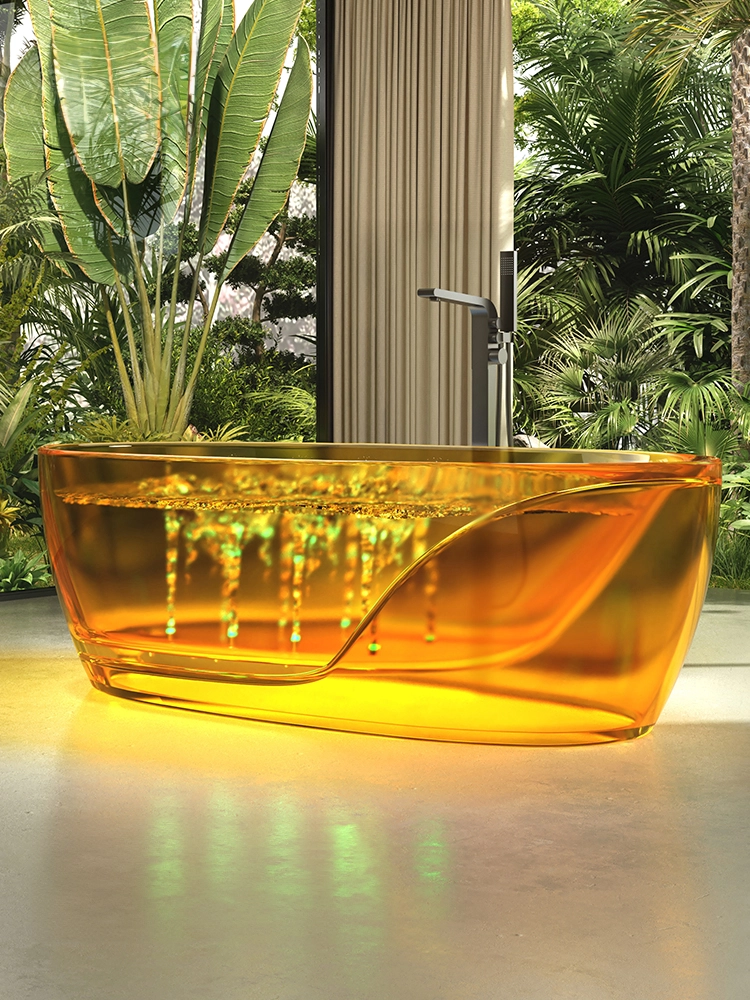 Yellow Transparent Air Jetted Tub