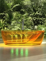 Yellow Transparent Air Jetted Tub