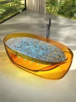 Yellow Transparent Air Jetted Tub